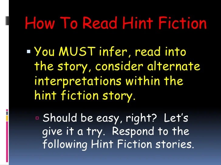 Hint fiction powerpoint keller
