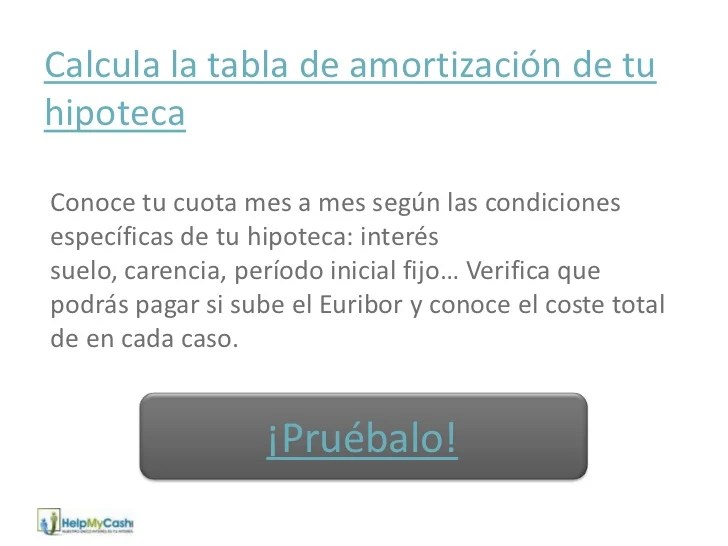 Hipoteca Tabla de amortizacion
