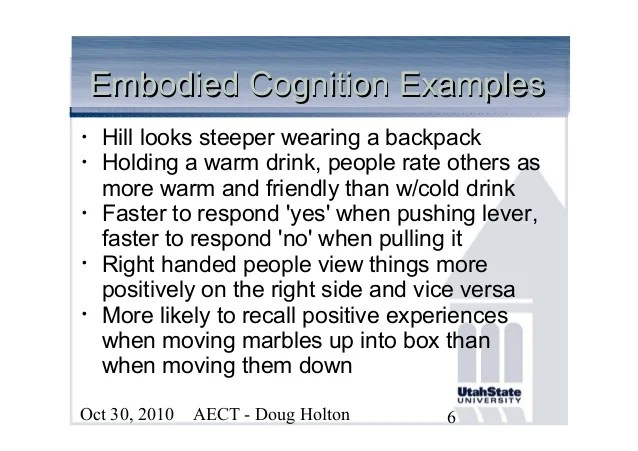 Implications of Embodied Cognition & Enactivism for Instructional Des…