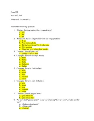 Homework2 answer key | PDF