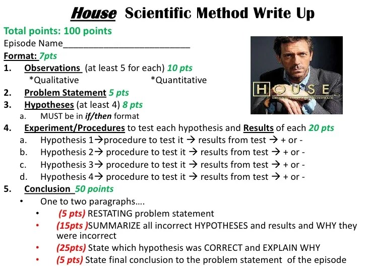 House scientific method write up