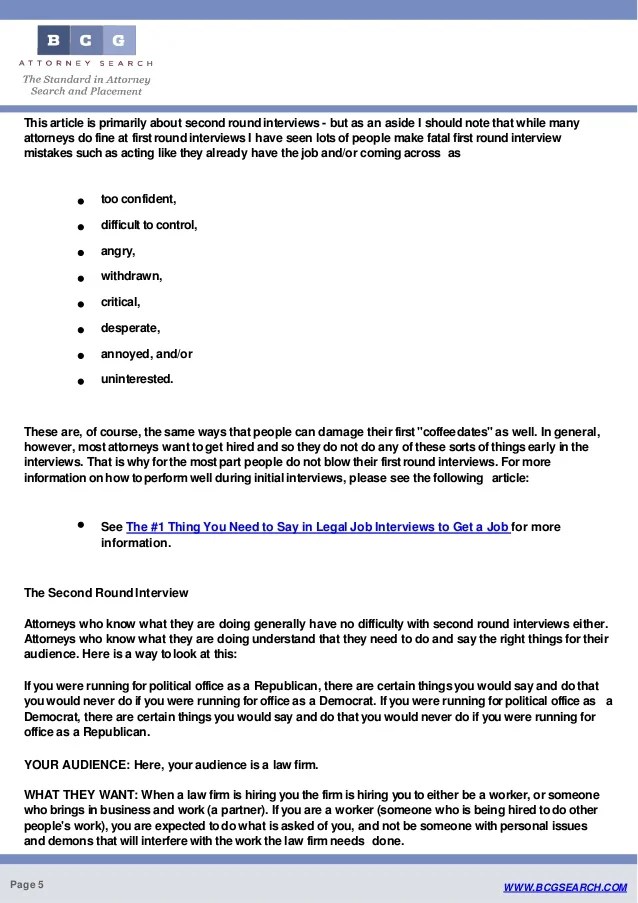 How to Excel at Second Round Law Firm Interviews and Get More Job Off…