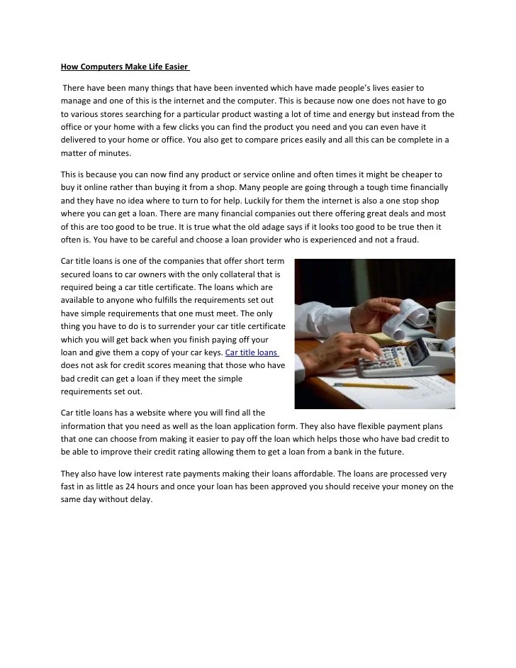 How computers make life easier