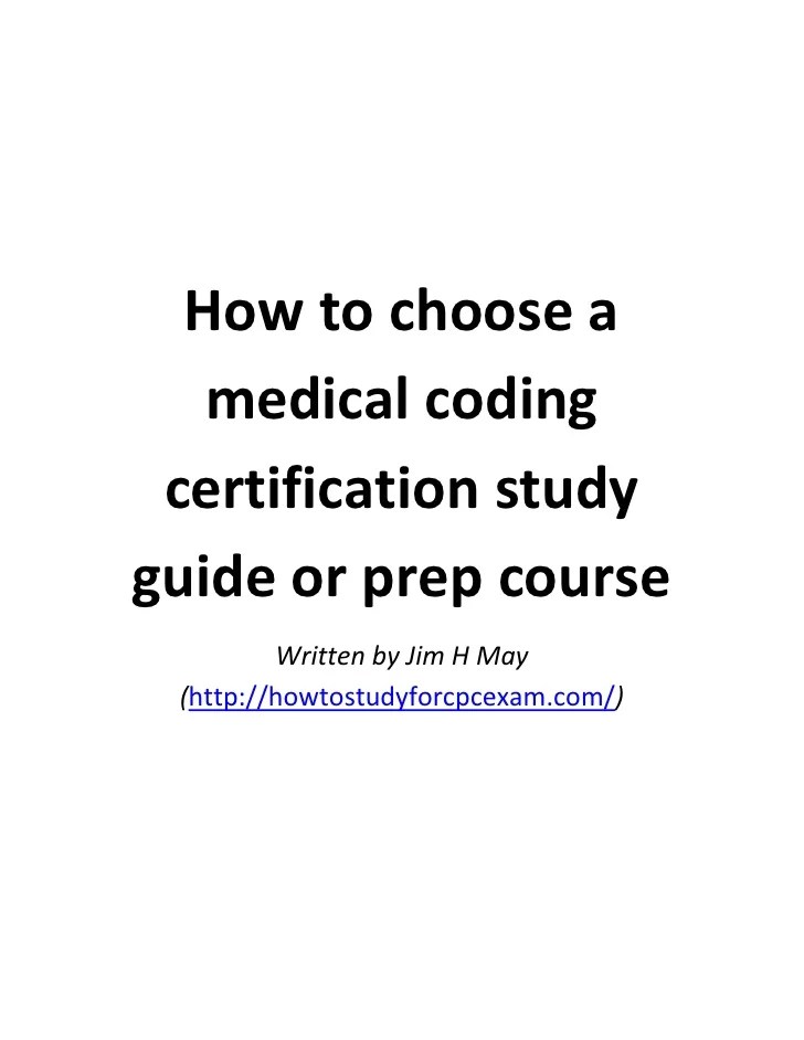 How to choose a medical coding certification study guide or prep course