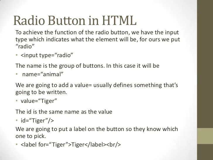 How to code radio buttons in HTML5 and CSS Styling