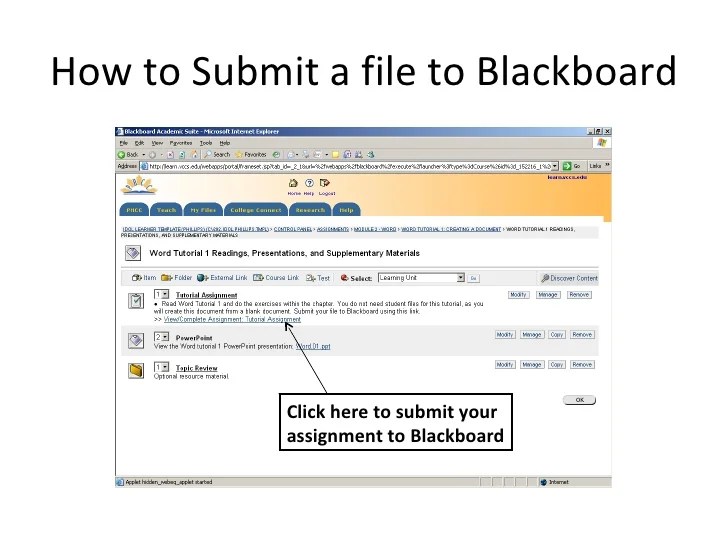 How To Submit An Excel File On Blackboard