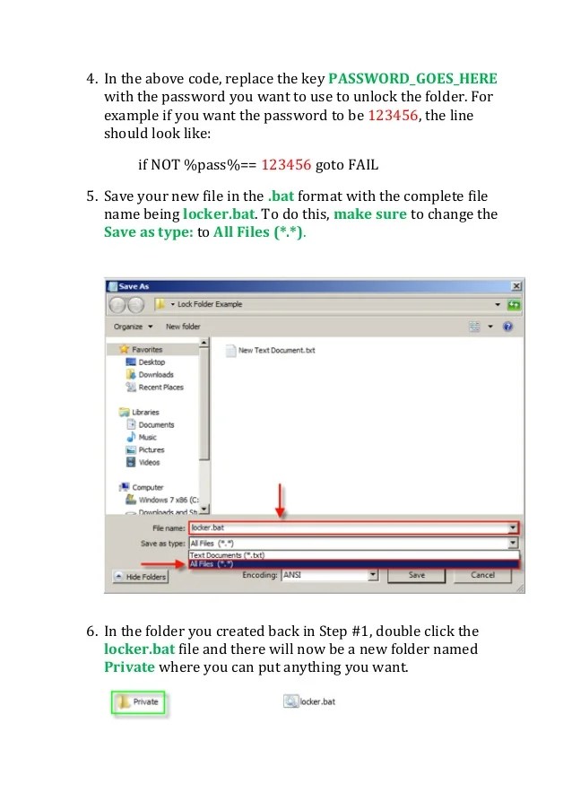 How to create a locker for folder in windows 7