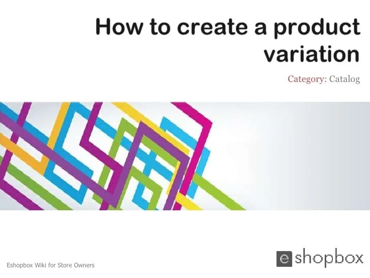 How to create a product variation