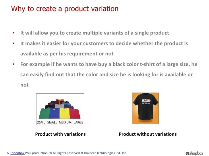 How to create a product variation