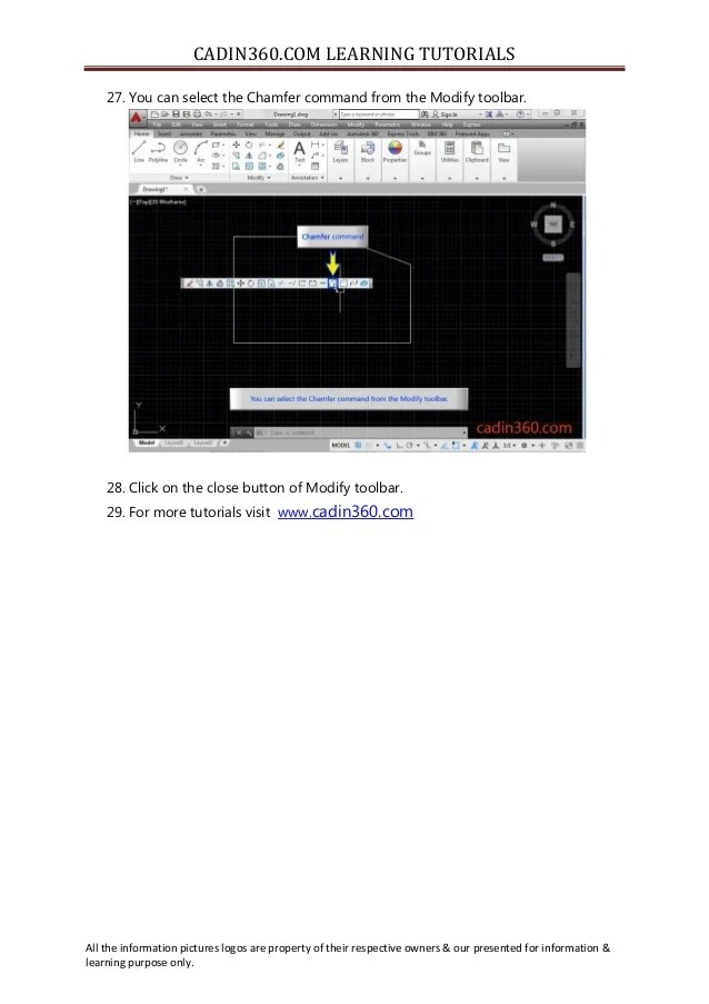 How to create chamfer using AutoCAD chamfer command