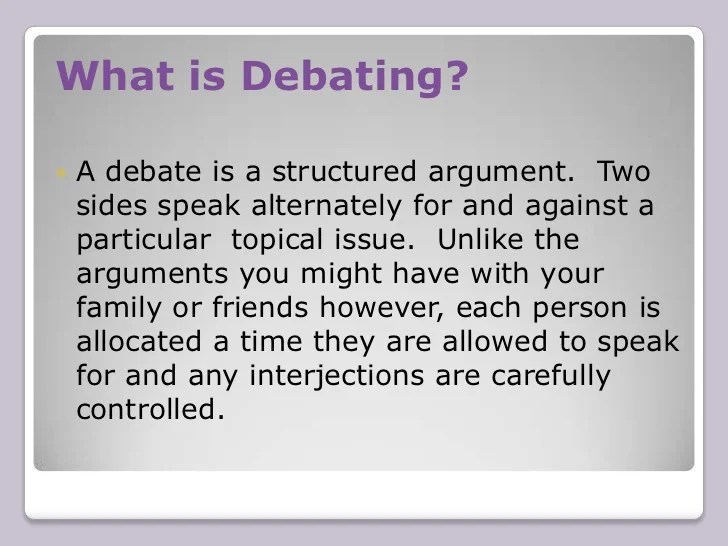 How to debate