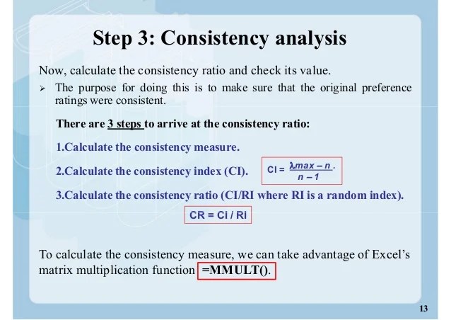 How to do ahp analysis in excel