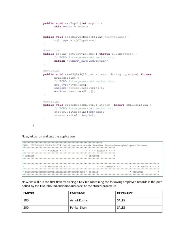 How to execute an oracle stored procedure with nested table as a para…