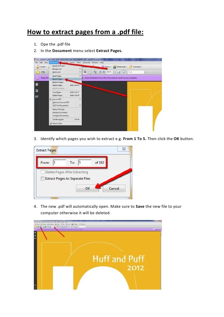 How to extract pages from a