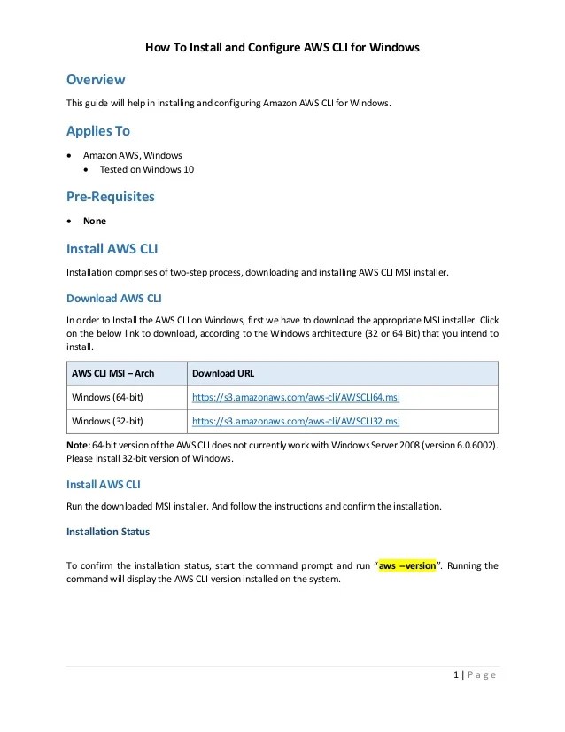 How to install aws cli for windows daysbap