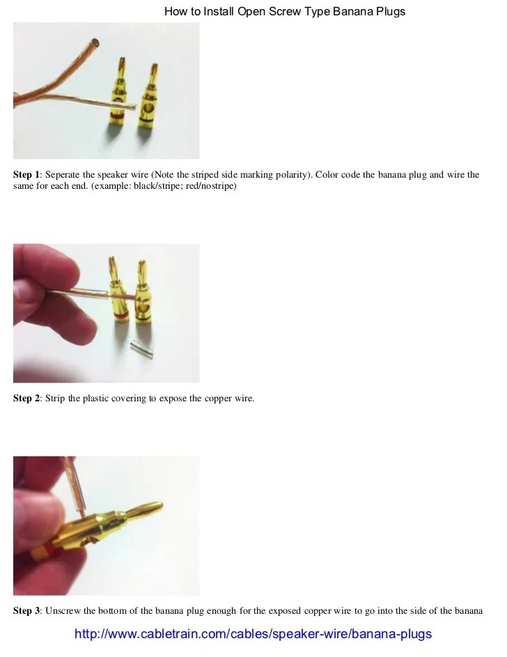 How to install banana plugs