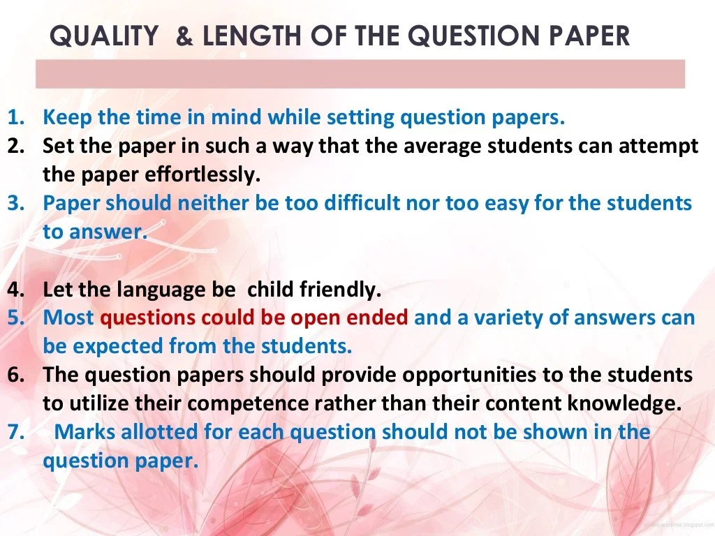 How to make question paper