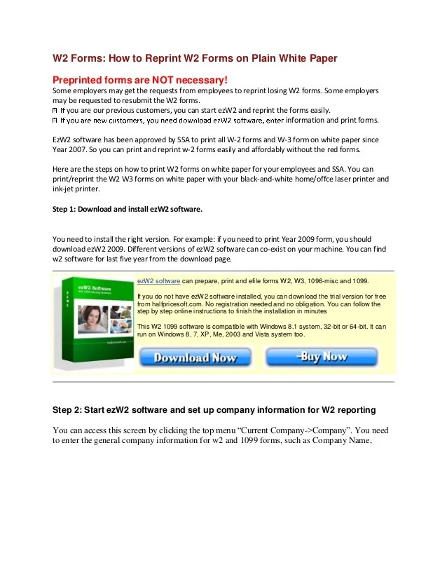 How to reprint lost w2 forms