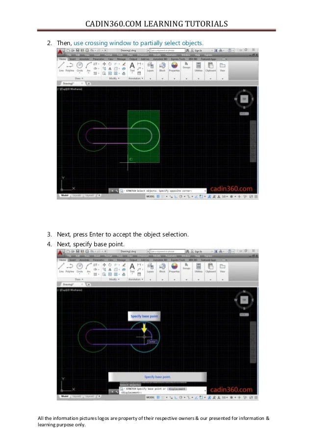 How to stretch objects using AutoCAD stretch command