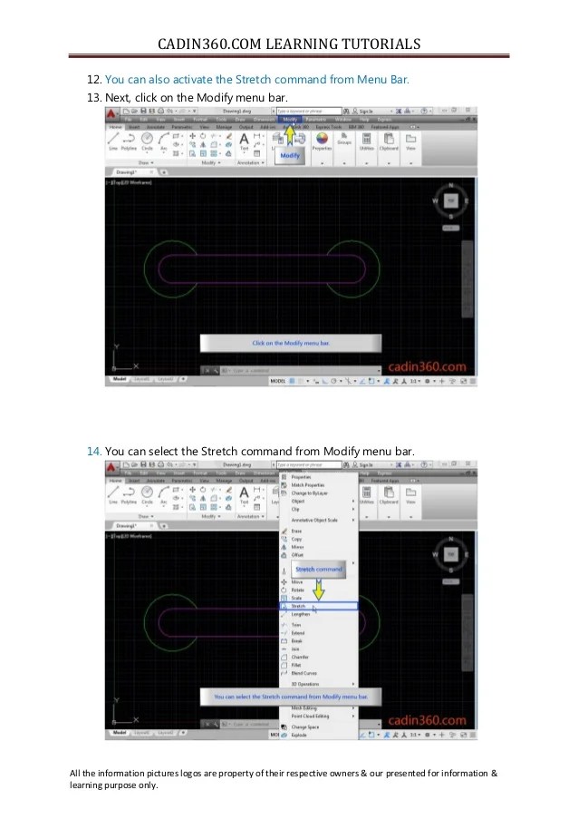 How to stretch objects using AutoCAD stretch command