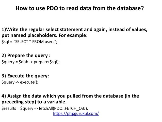 How to use pdo to insert, update and delete data from the database