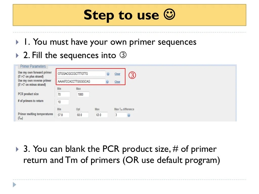 How to use primer blast for checking primer specificity