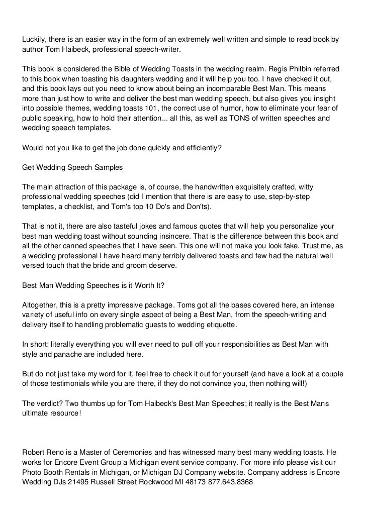 How To Write a Best Man Speech