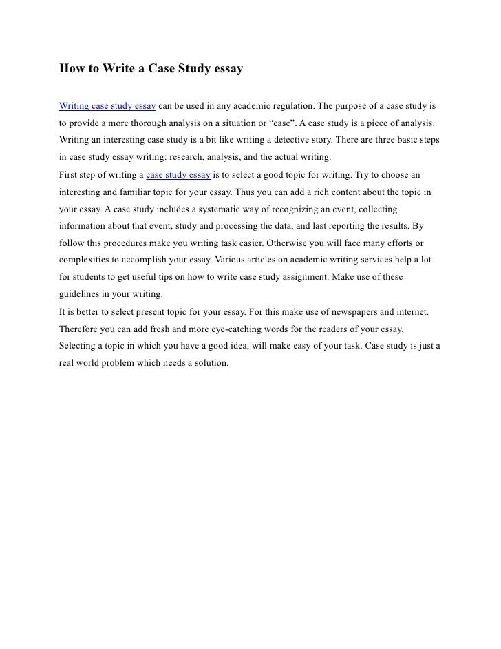 How to write a case study essay