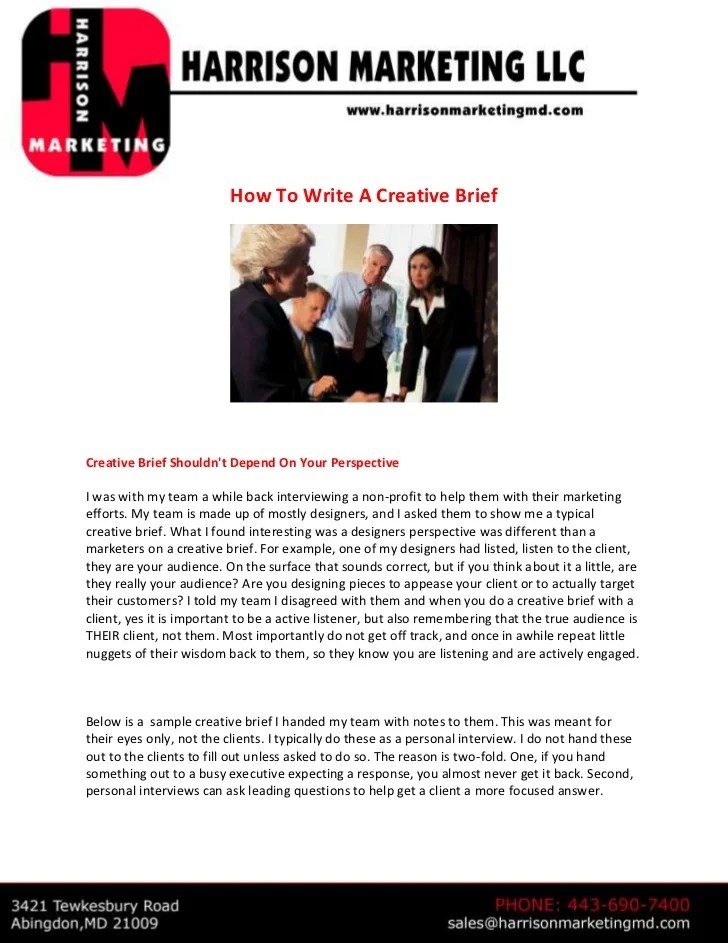 How to write a creative brief