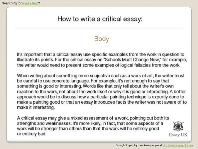How to write a critical essay