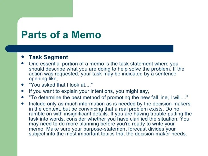 How To Write A Memo