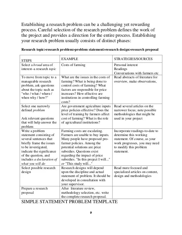 How to write a statement problem