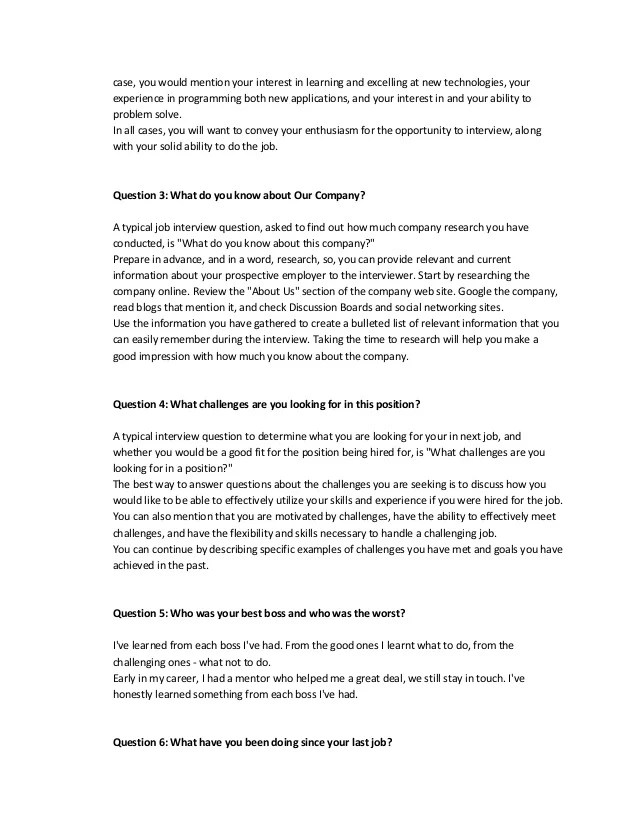 Hr interview question