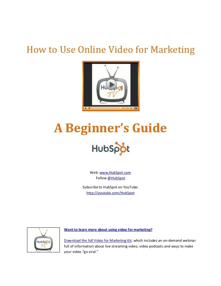How to Use Online Video for Marketing A Beginner's Guide