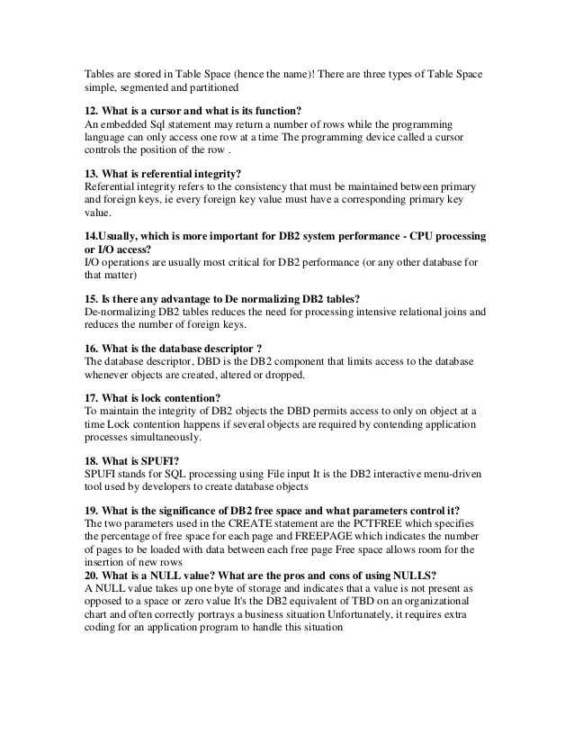 DB2 UDB DBA INTERVIEW QUESTIONS PDF