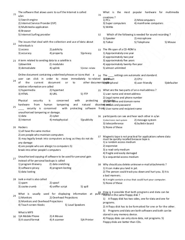 Computer Hardware Exam Questions Answers