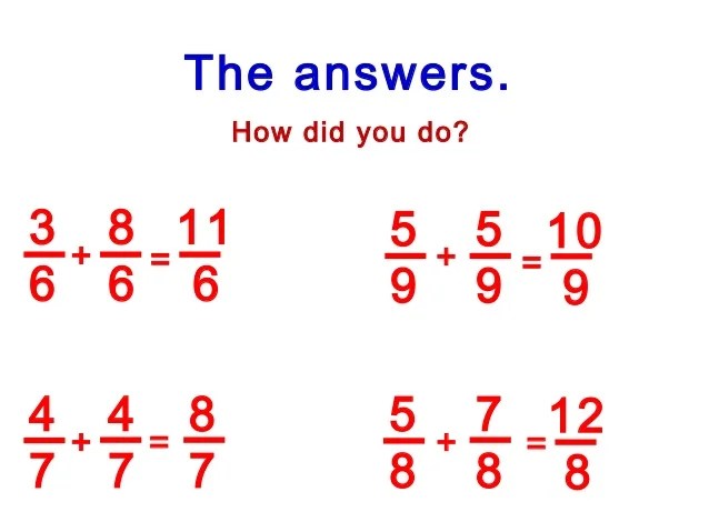 Adding and Subtracting Improper Fractions