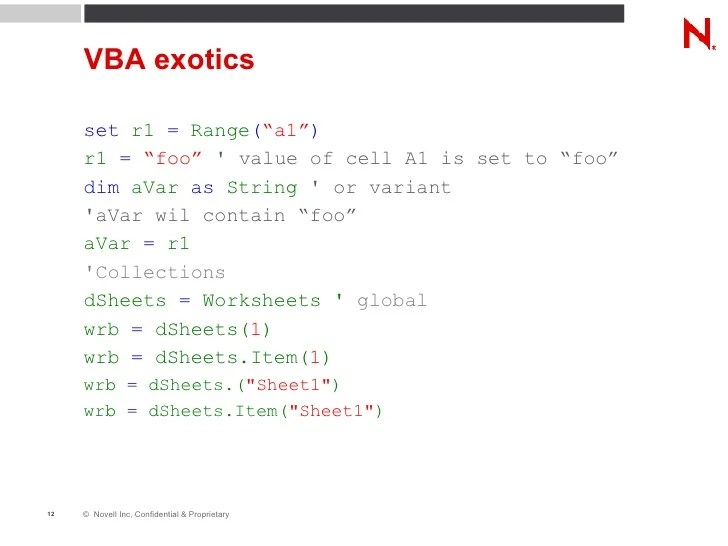 Improved VBA support