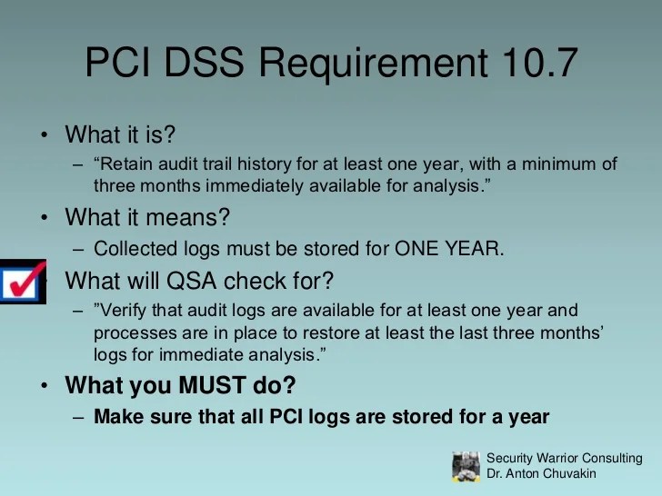 PCI DSS and Logging What You Need To Know by Dr. Anton Chuvakin