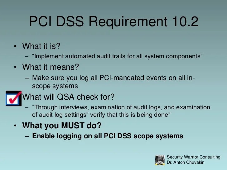PCI DSS and Logging What You Need To Know by Dr. Anton Chuvakin