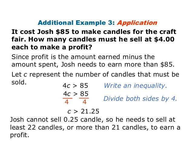 Inequality word problems