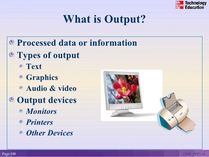 Input and outputs devices