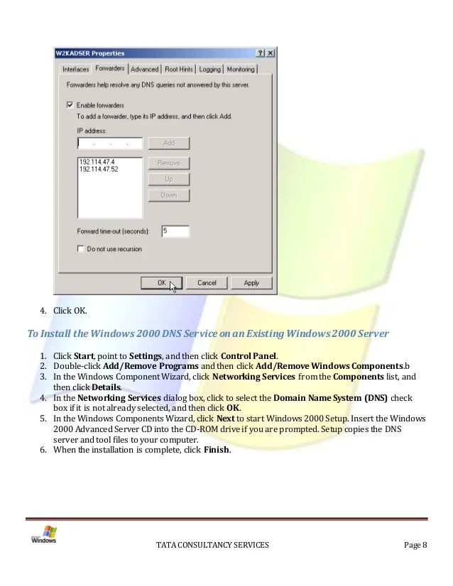 Installation of Active Directory on Windows 2000 Server