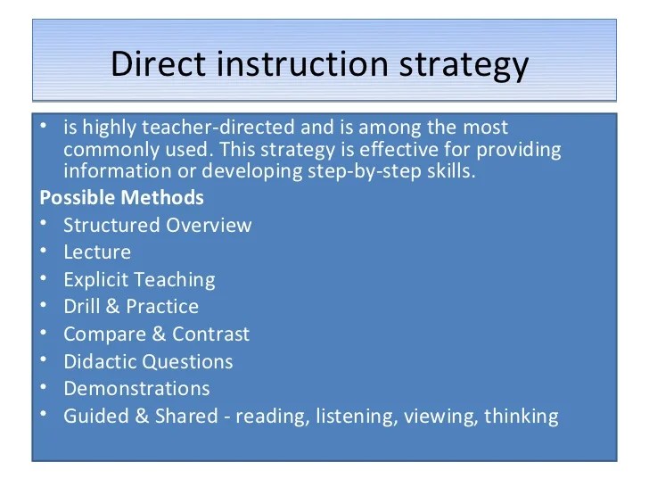 Instructional Strategies