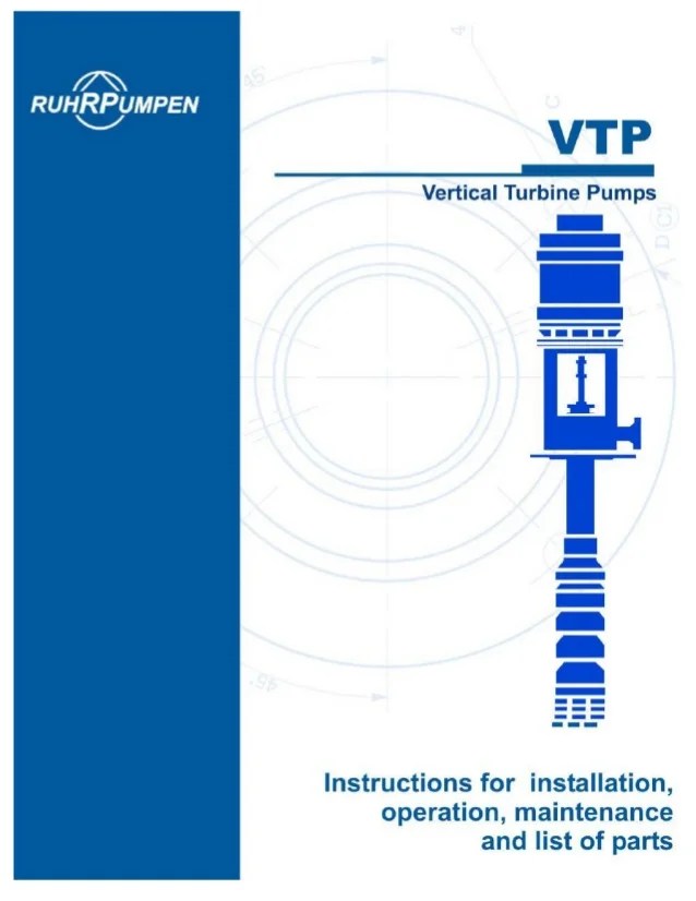 Instruction for installation guidelines vertical turbine pump