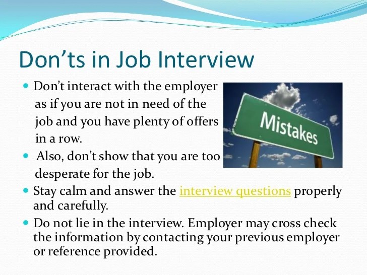 Interview Tips Do's and Don'ts in Interview