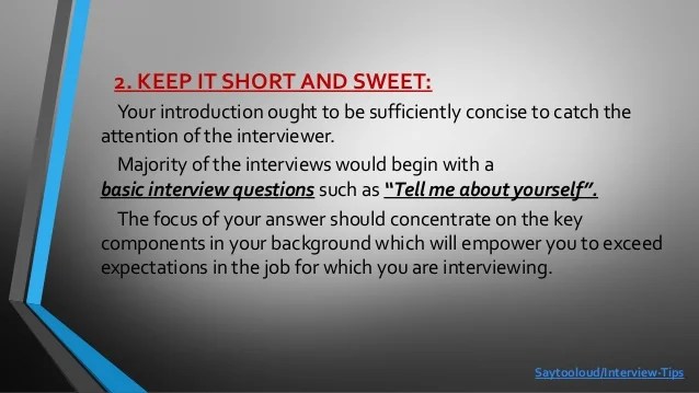 Interview preparation for freshers how to introduce at a job intervi…