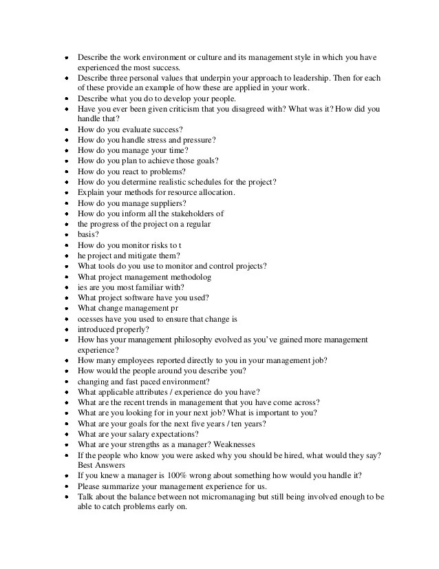 Interview questions and answers for managers pdf