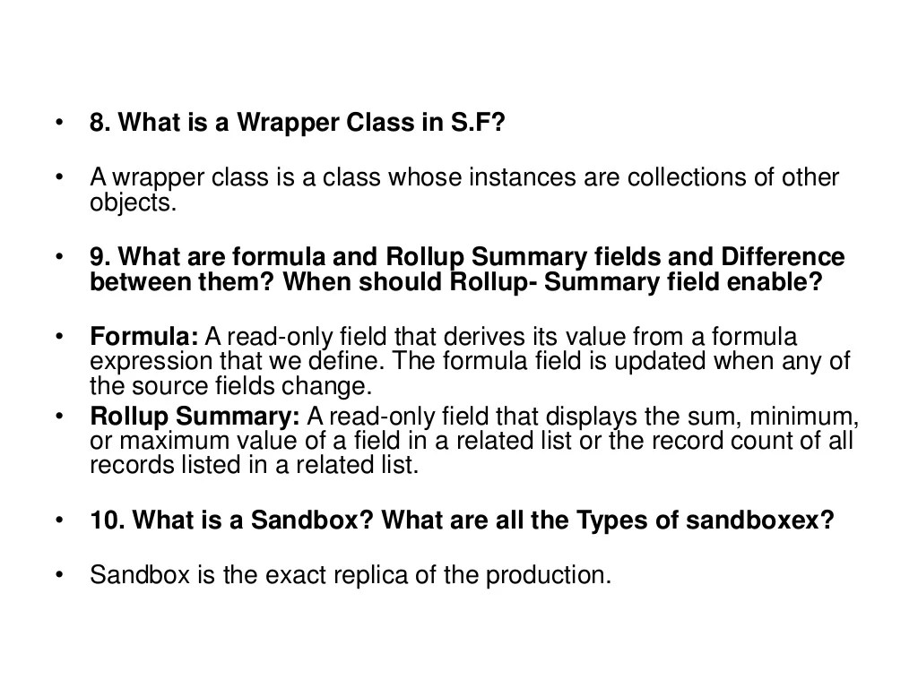 Interview questions and answers for salesforce developer