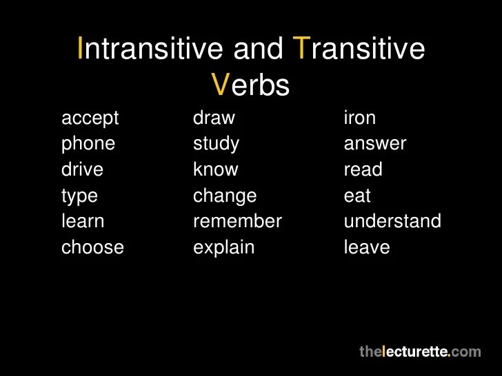Contoh Kalimat Transitive Dan Intransitive Transitive